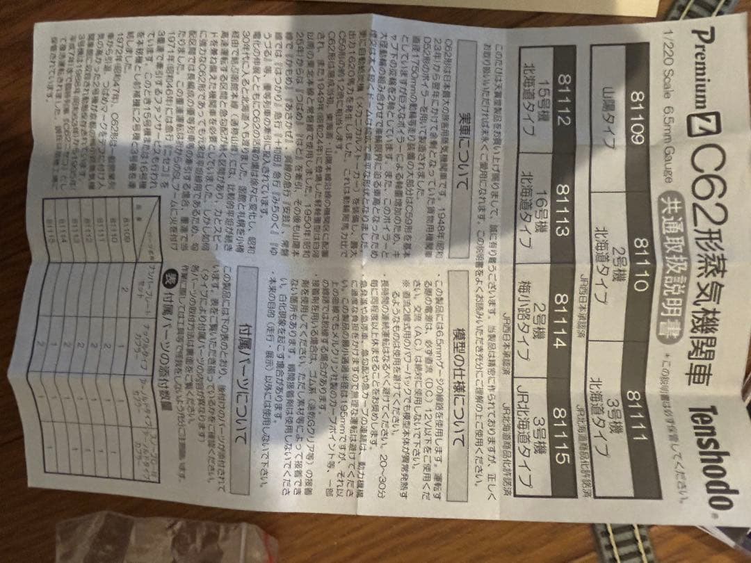 天賞堂　Zゲージ　C62 2号機　北海道タイプ　難あり