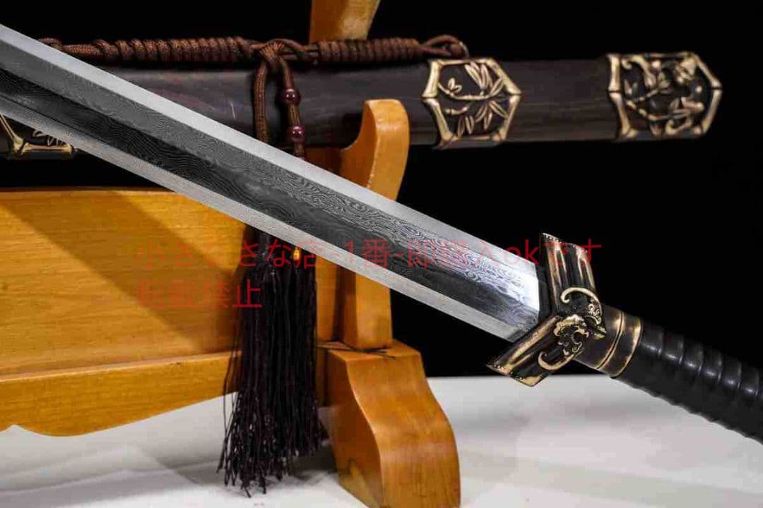 ポリ福漢剣百錬模様鋼  古兵器 武具 刀装具 日本刀 模造刀 居合刀