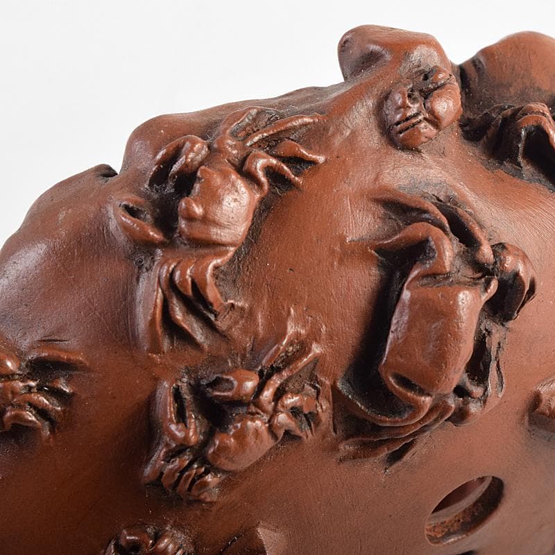 subarujp2005　紫泥　蟹刻　小さな植木鉢　盆栽鉢　M　R8812