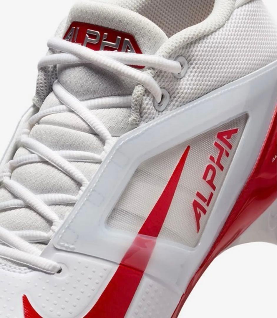 ナイキ 27.5 アルファメナス プロ アメフト スパイク シューズ 靴 白 赤