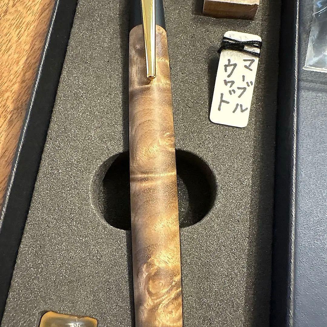 【希少ほぼ新品】野原工芸マーブルウッド変わり杢新型MPゴールド　野原工芸　工房楔