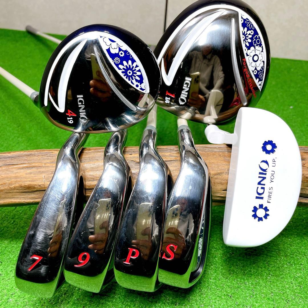 ほぼ未使用品！イグニオ　レディースゴルフセット 7本セット　初心者　おまけ付