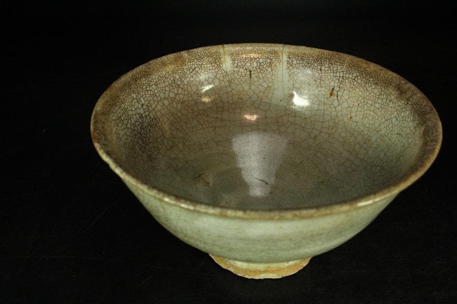 古美術 李朝 高麗 青磁 茶碗(K-A639)