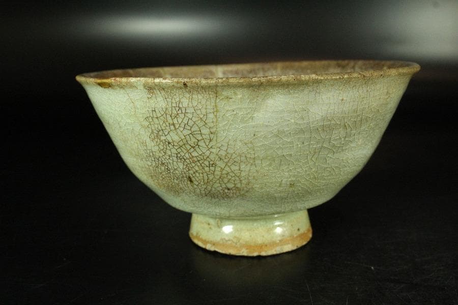 古美術 李朝 高麗 青磁 茶碗(K-A639)