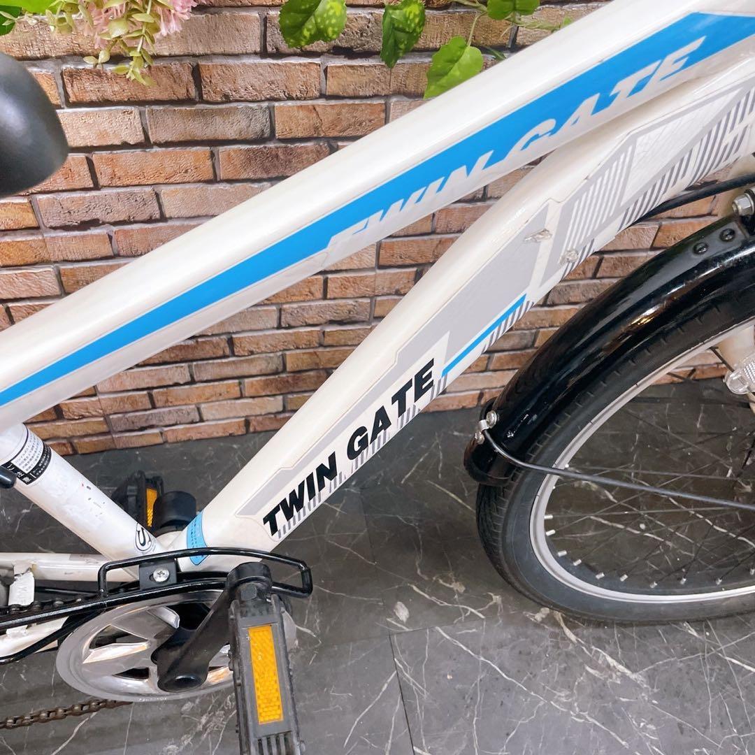 【56】子供用自転車 子供車 TWIN GATE ホワイト 22インチ