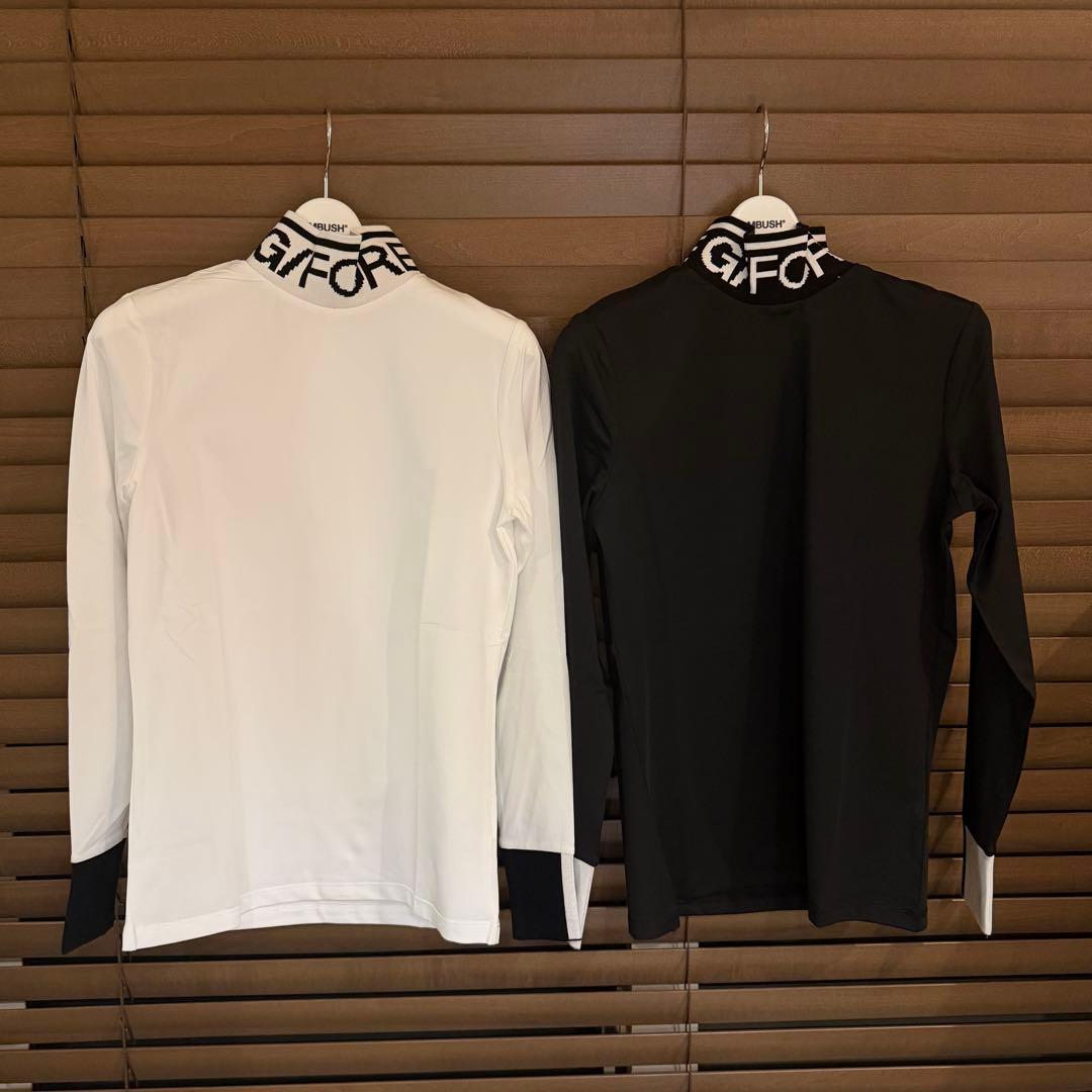 【L】G/FORE ジーフォア ゴルフ カットソー モックネック長袖Tシャツ 白