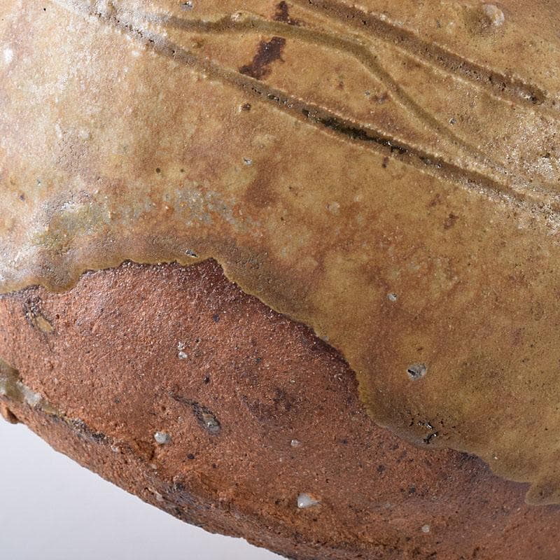 コロンビア渓谷焼　両志庵窯　大木宗完作　蹲（うづくまる）壷　共箱　V　R8721