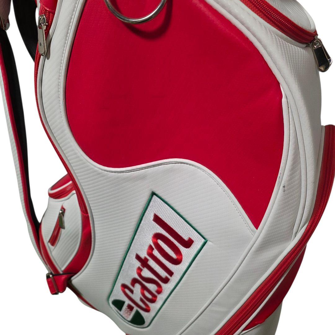 Castrol キャディバッグ 赤白 三点式 カストロール 希少 レア