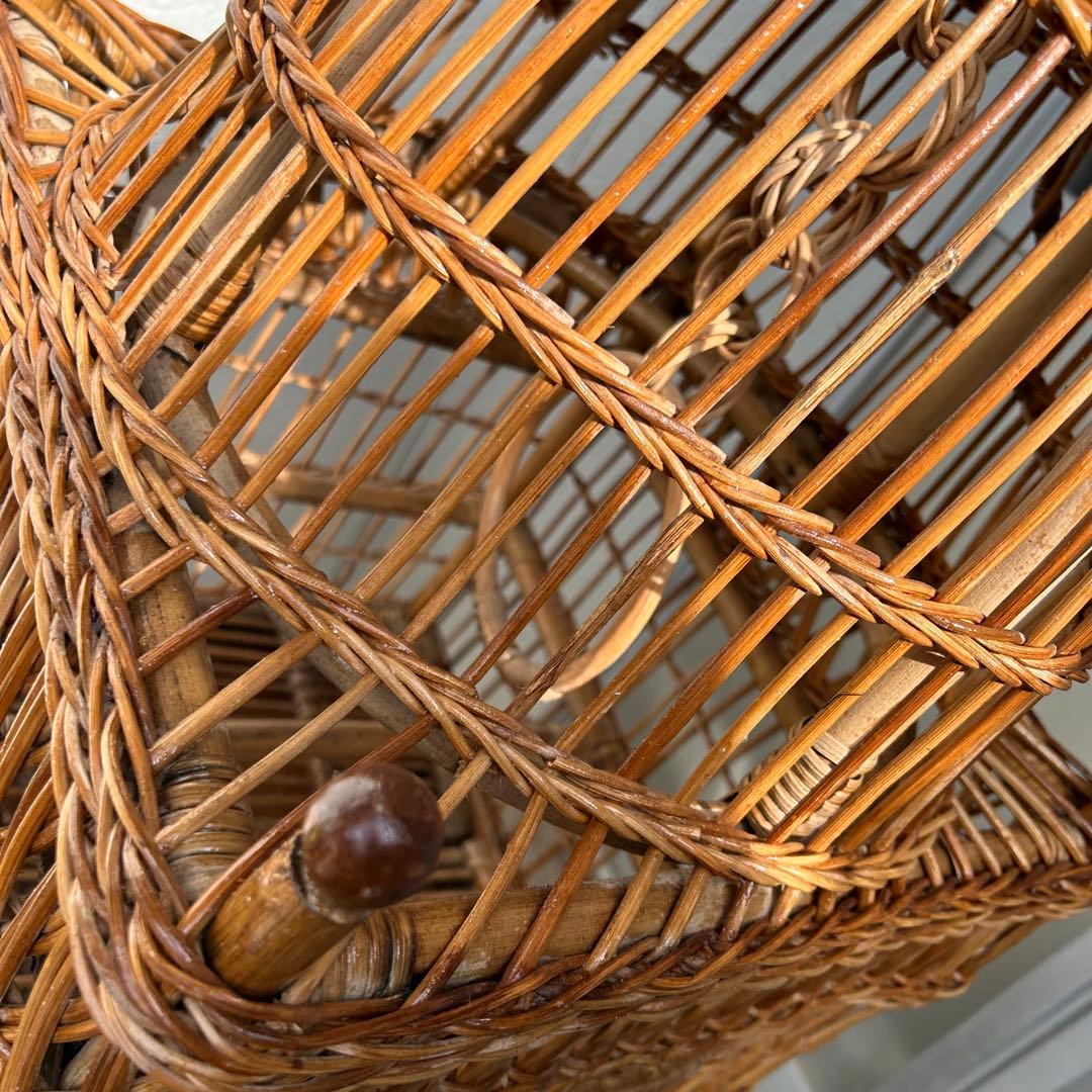 ヴィンテージ ◆ ハンギング ラタン鳥籠 ◆ 鳥かご バードケージ