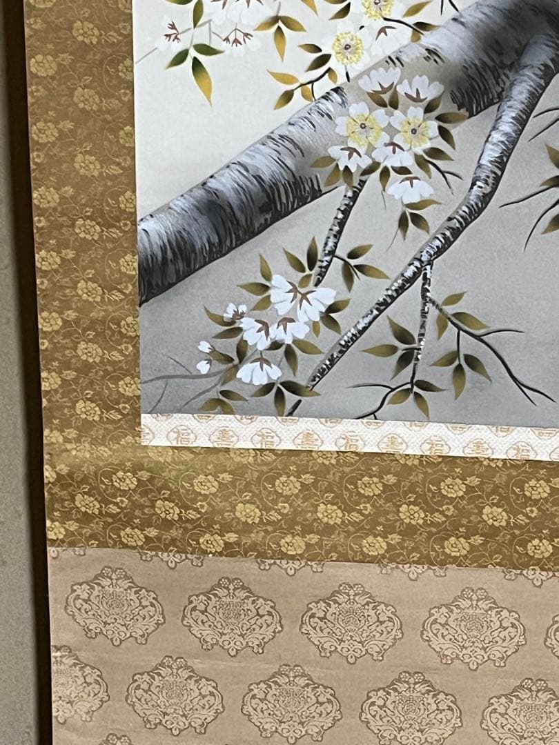 【月下桜】流月作掛け軸　レプリカ　木箱有り