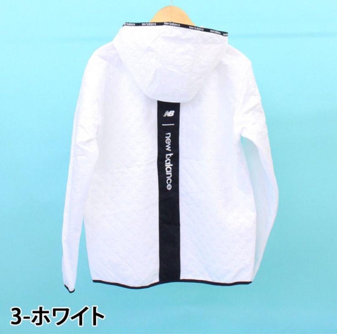 週末セールNew Balanceキルティングフード付きアウターホワイトMサイズ