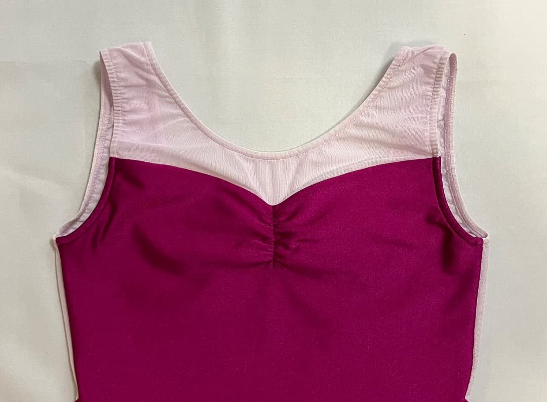 超ハイレグ脚長効果バレエショップティアラカスタムオーダーレオタードビビッドピンク