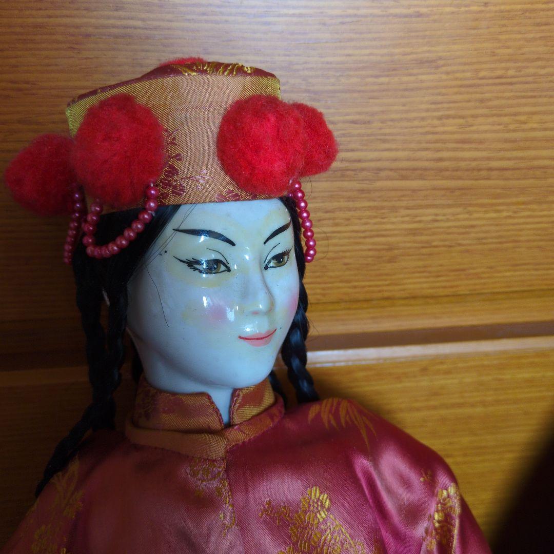 ✴アンティーク 「中国ペア人形」✴頭と手足は陶製・清朝時代の服装と髪型です✴