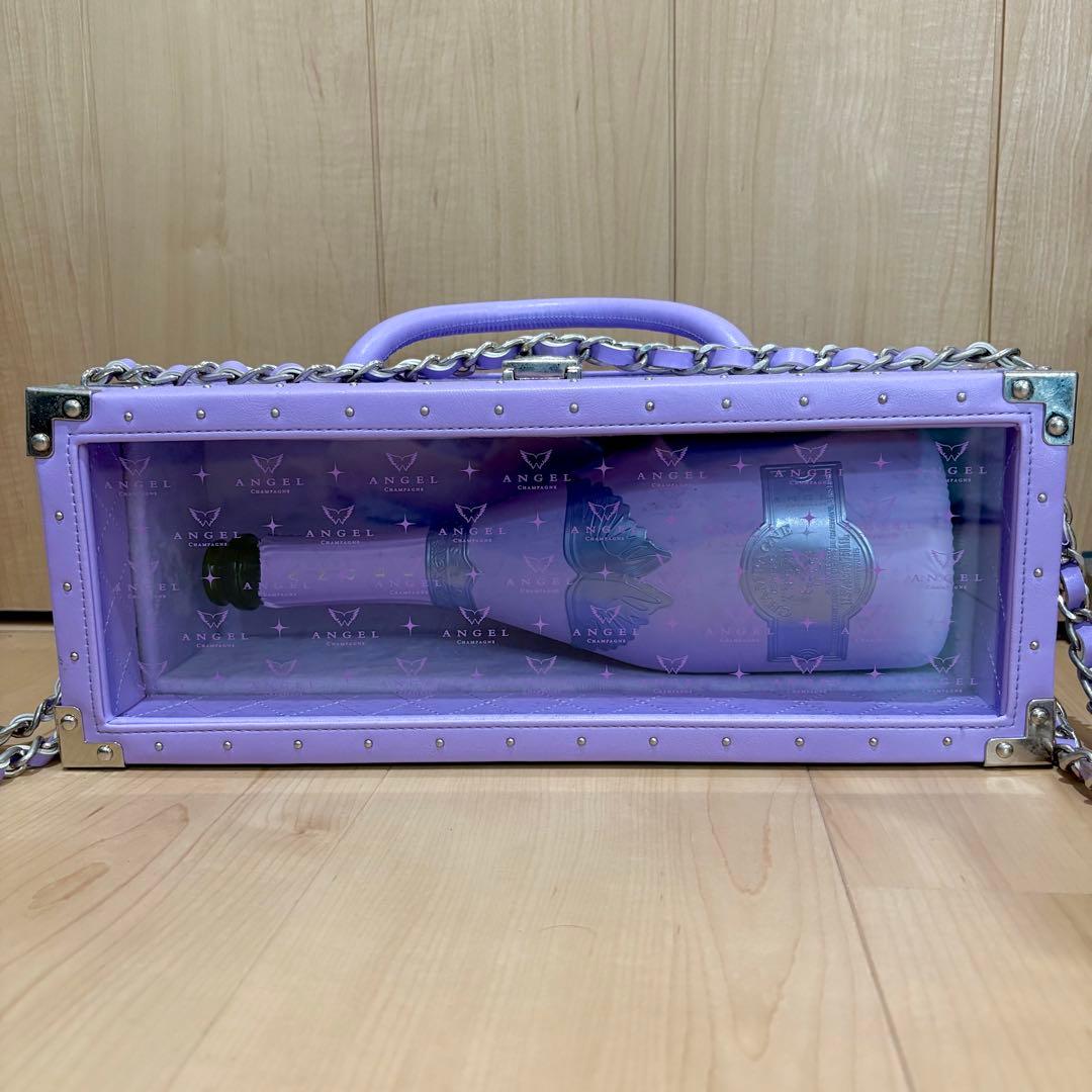 【空瓶・空箱】エンジェルシャンパン ハロウィン　パープル　レザー 鍵付き