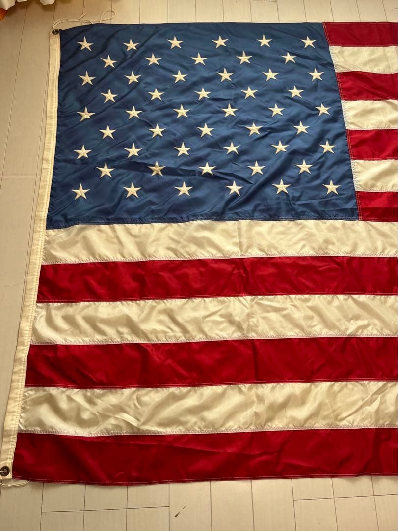美品　ビンテージ　アメリカ　星条旗　フラッグ　アメリカンフラッグ　刺繍　大型