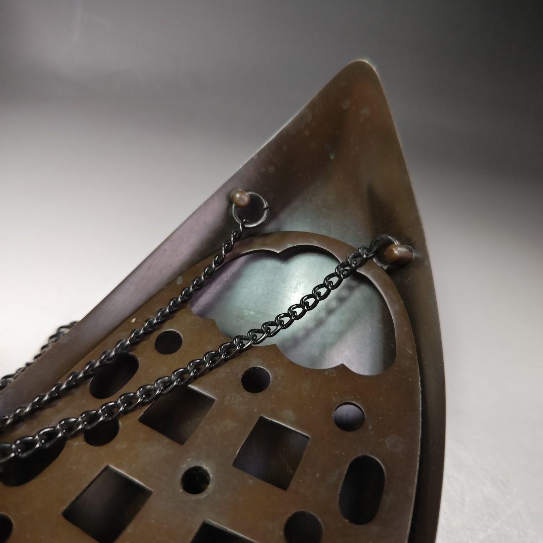 イ724 花入『釜屋　二代　藤井喜左衛門』『砂張銅　釣舟　共箱』花器　花瓶茶道具