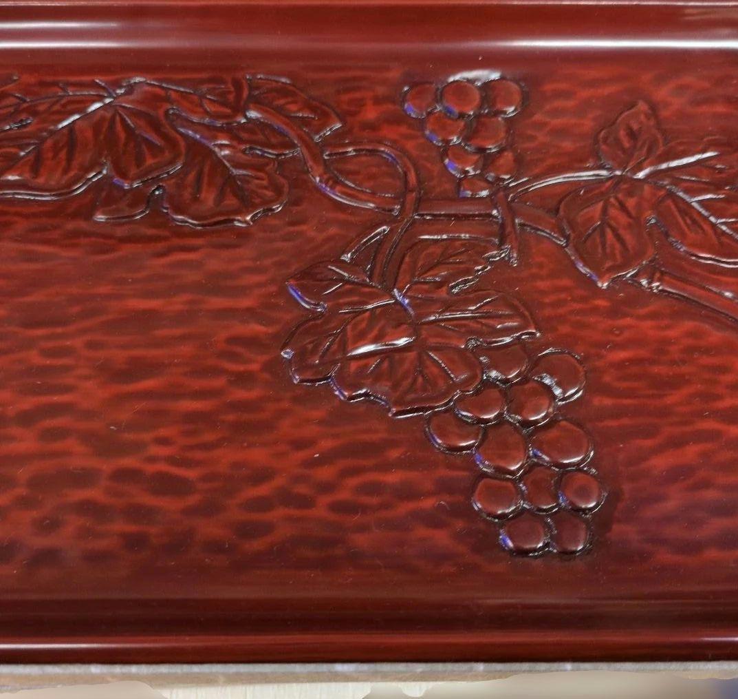 鎌倉彫、漆器 ぶどう彫刻 盆