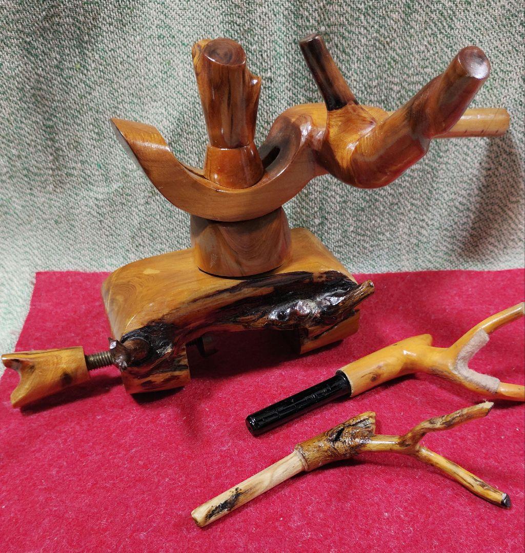 ヘラブナ釣り★特注杜松万力★竿枕★一点物の自然の風合いを生かしたデザイン★