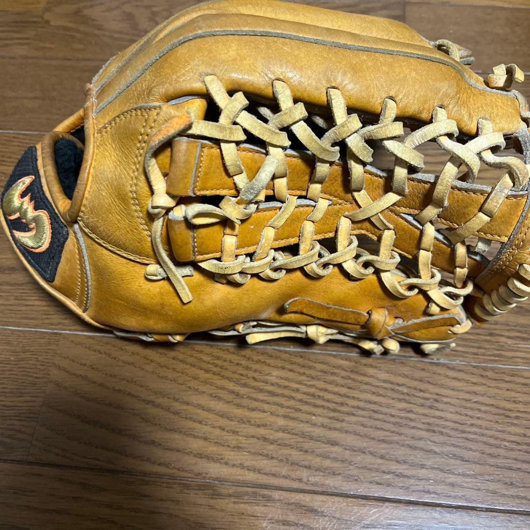 ジームス右投げ用硬式外野手グローブ ブラウン レザー