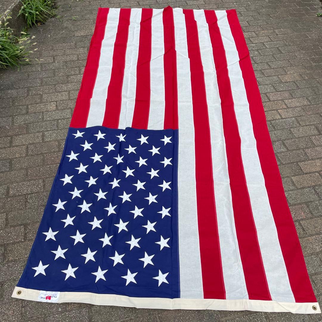 特大！BIG アメリカヴィンテージ星条旗cottonフラッグ　USAアンティーク
