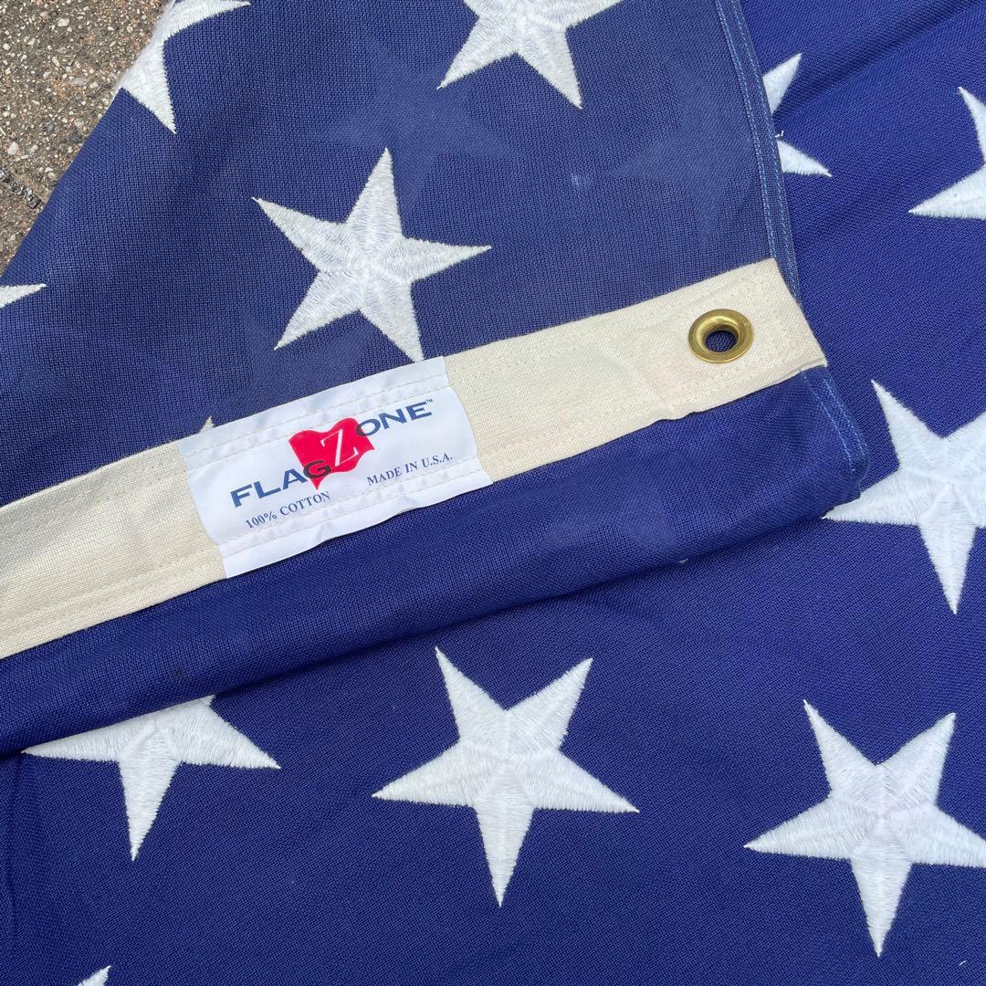 特大！BIG アメリカヴィンテージ星条旗cottonフラッグ　USAアンティーク