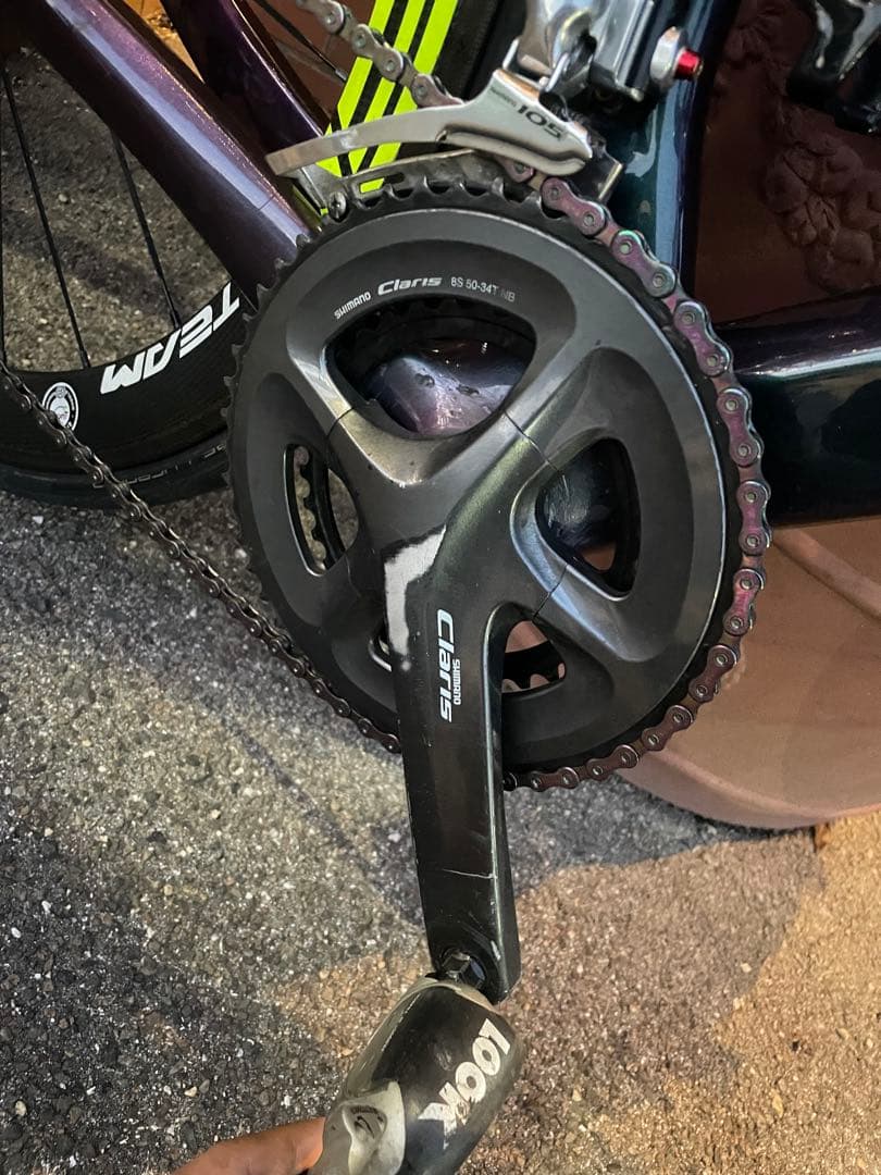 フールーカーボンロードバイクフレーム ブラック/イエロー