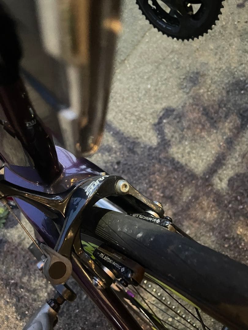 フールーカーボンロードバイクフレーム ブラック/イエロー