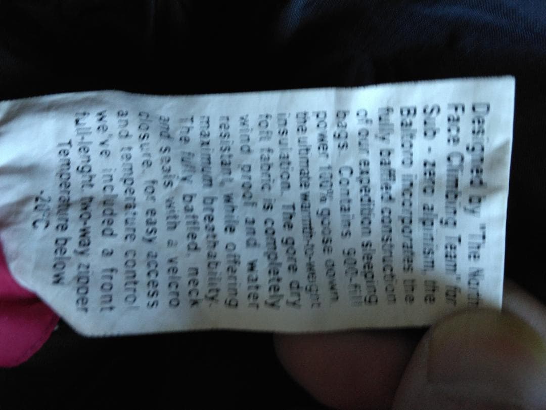 The North Face -20°C 寝袋 900フィルパワー100%ダウン