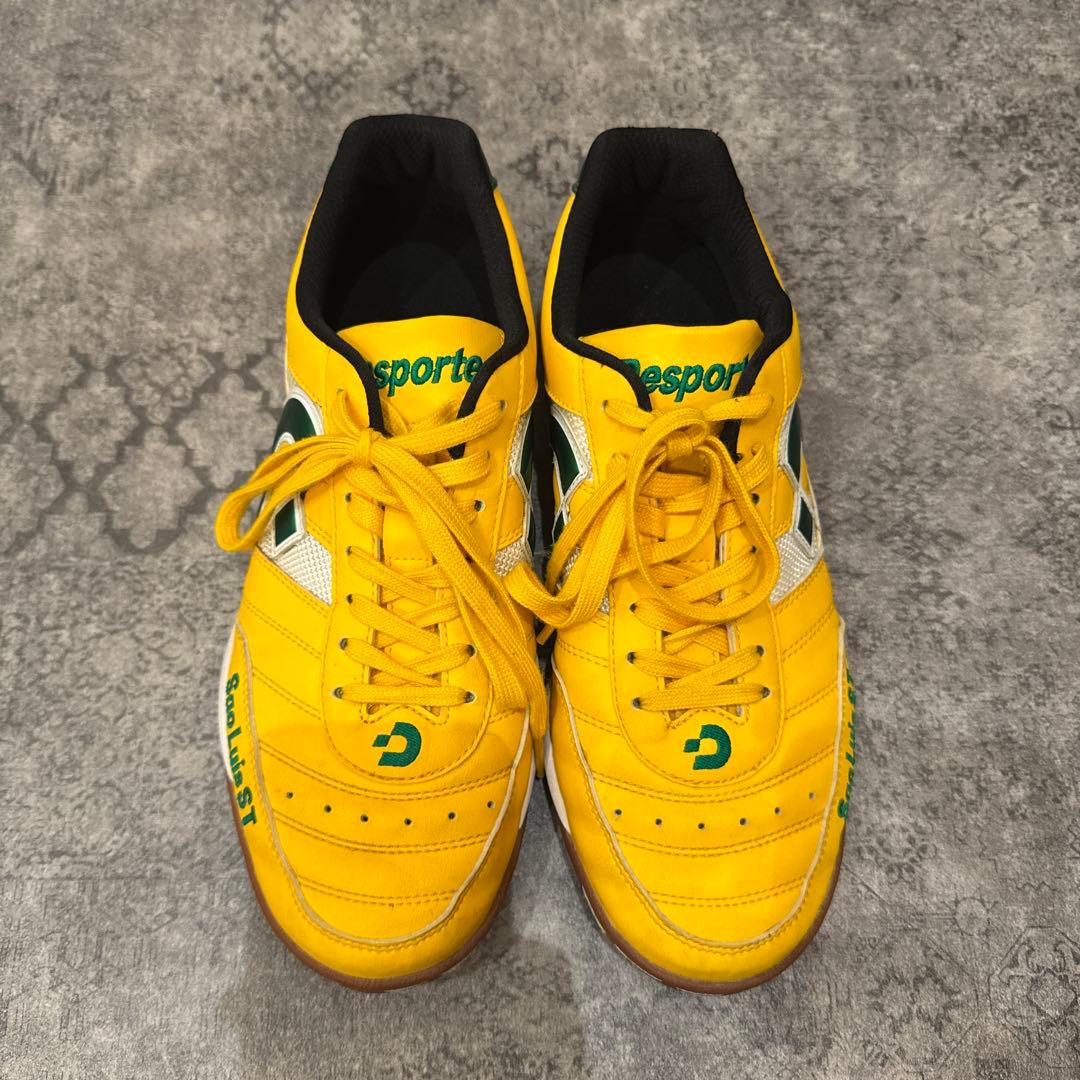 【美品】Desporte フットサルシューズ イエロー/グリーン26.5cm