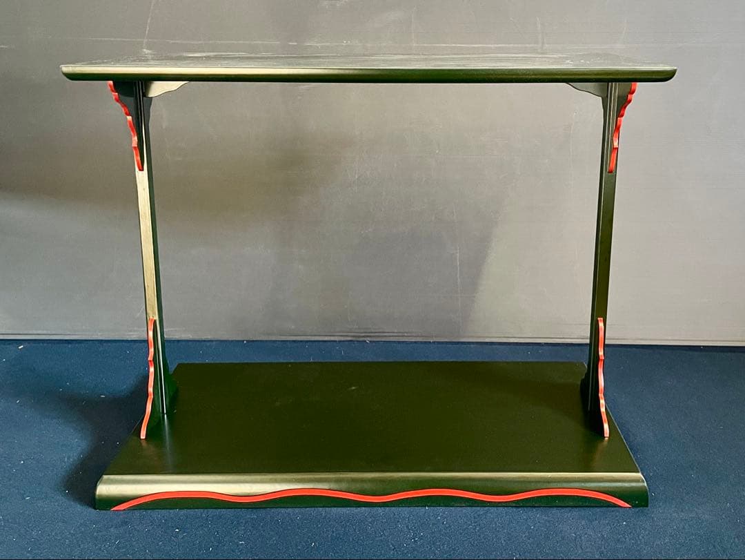 割引❣️【最高級品質 美品】 「母」川瀬表完 青漆一閑爪紅 及台子 共箱（F完）