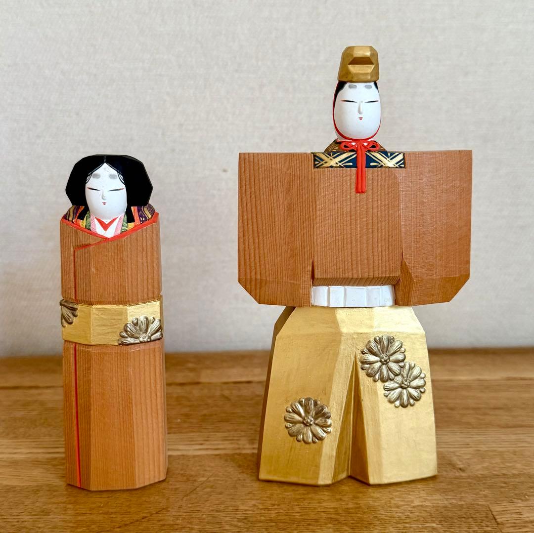 ひ*さ様 【希少】京一刀彫 立雛 井尻春堂・茂子作 有職木彫彩色 祇園 京ほり屋