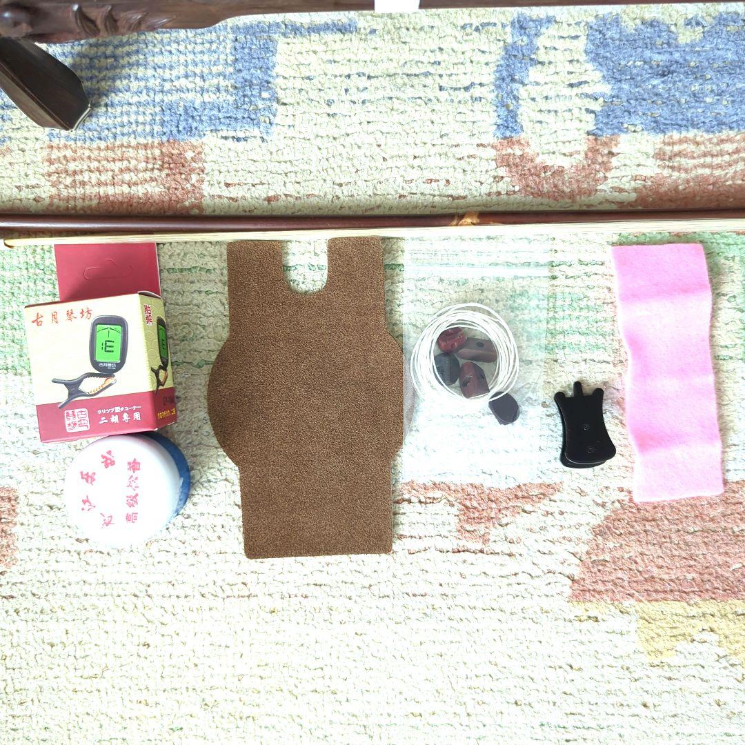 胡涵柔製作 10 未使用 最上級明清老紅木 龍彫刻二胡