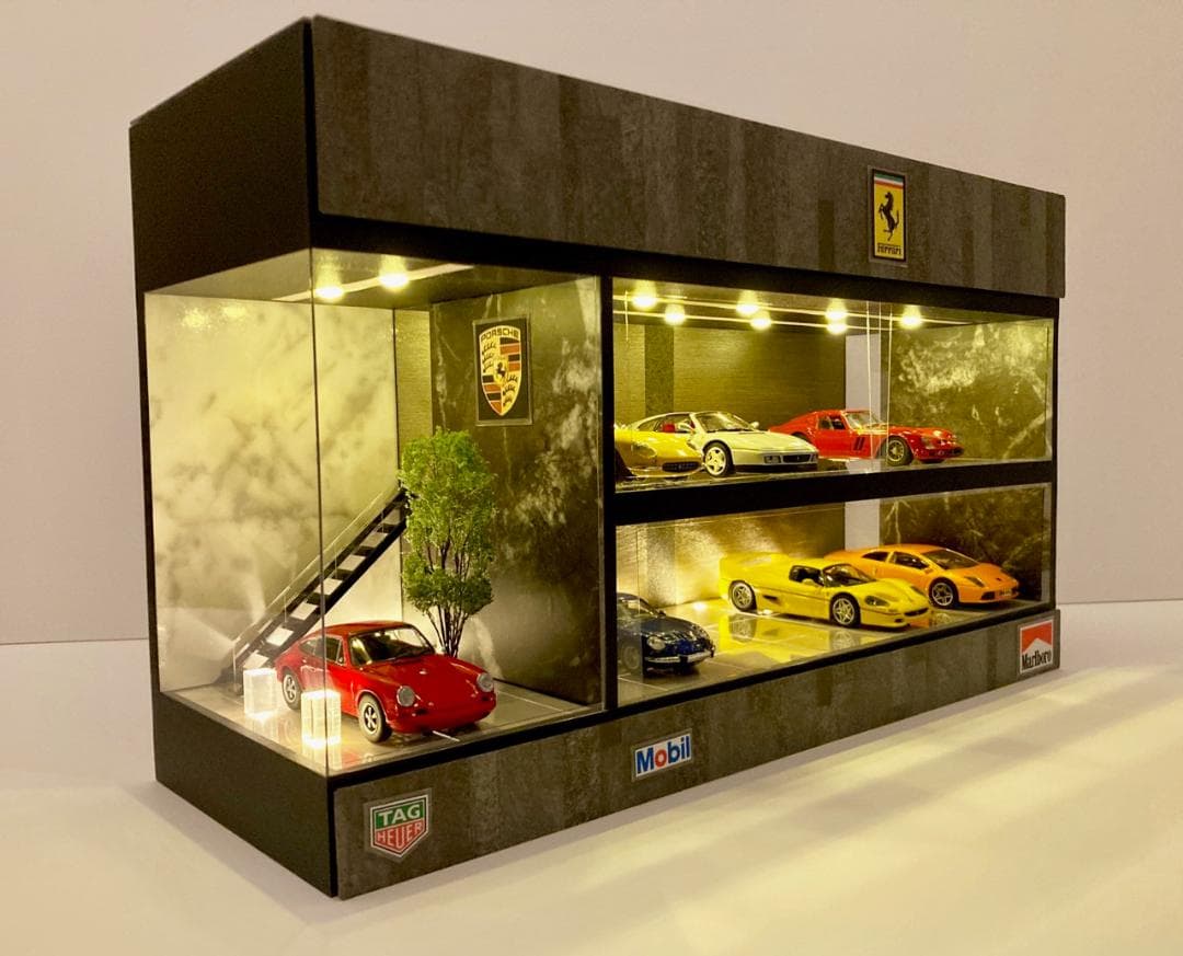 1/43仕様・リアル樹木付LW・2層式ディスプレーBOX /LED付ネオジオラマ