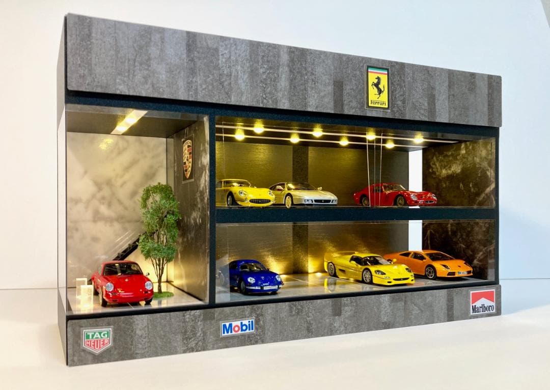 1/43仕様・リアル樹木付LW・2層式ディスプレーBOX /LED付ネオジオラマ