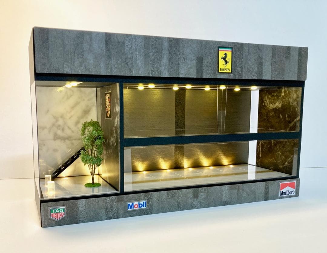 1/43仕様・リアル樹木付LW・2層式ディスプレーBOX /LED付ネオジオラマ