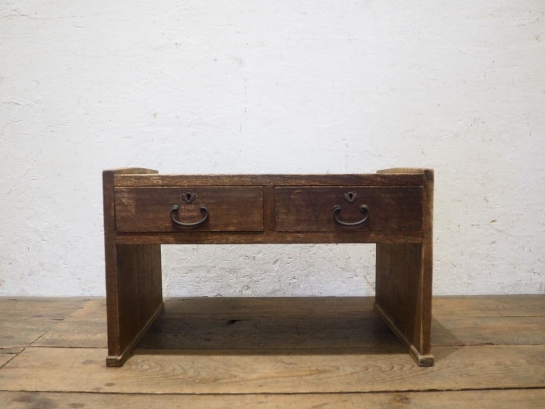 1202 総桐の文机　ローテーブル　陳列台　引き出し　レトロ　アンティーク