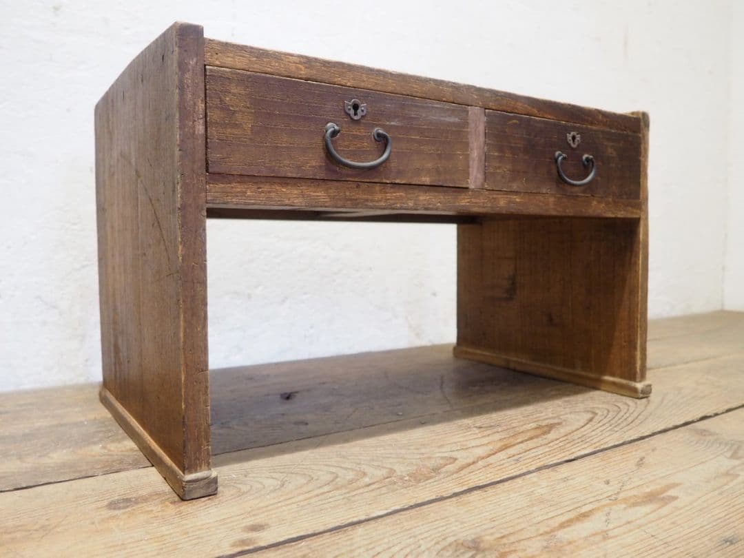 1202 総桐の文机　ローテーブル　陳列台　引き出し　レトロ　アンティーク