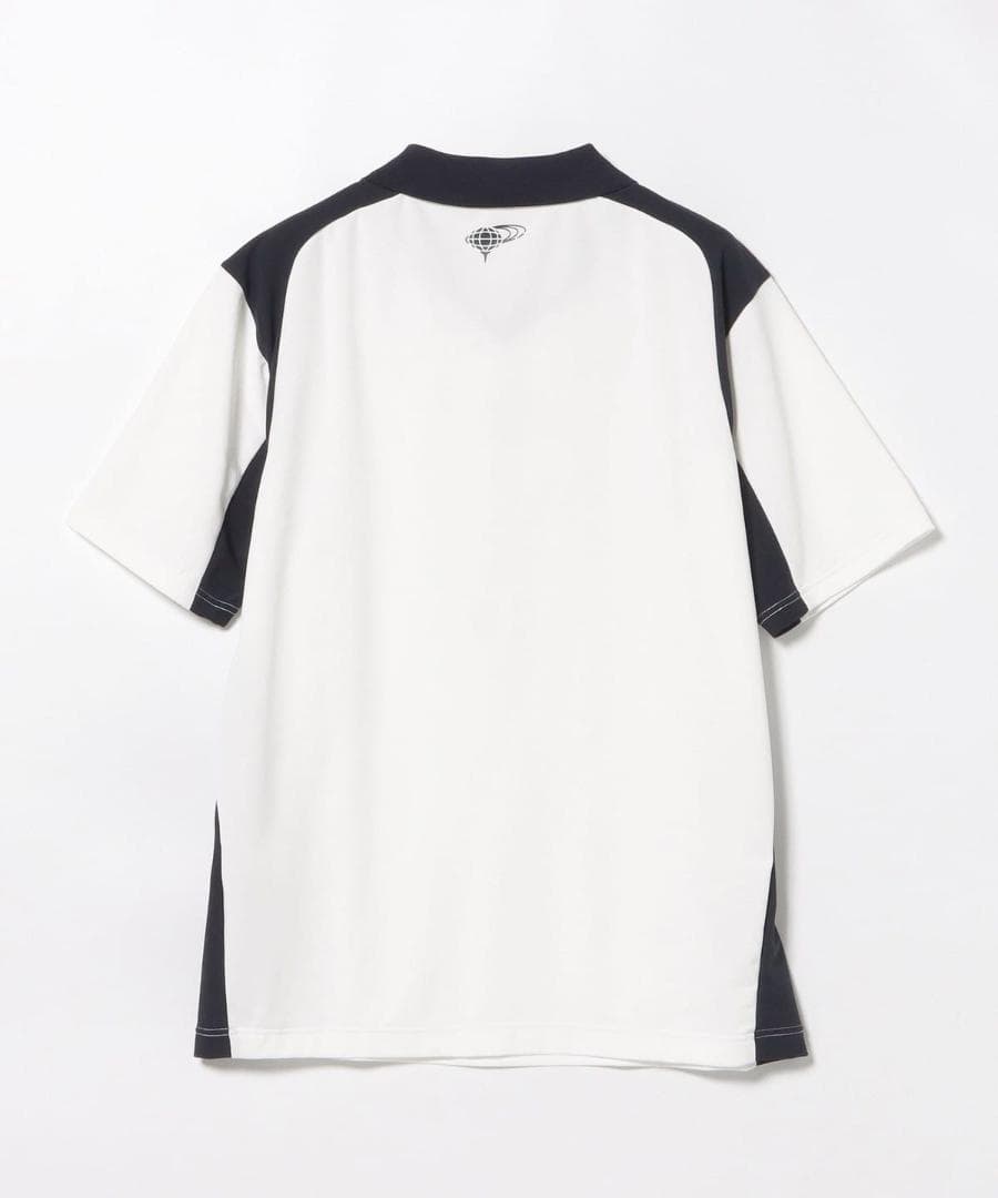 ⓁBEAMS GOLF ビームスゴルフ 襟付きVネックプルオーバーWHITE