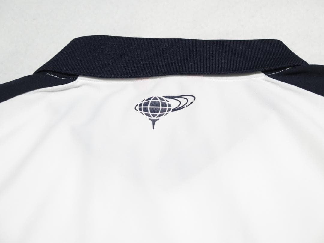 ⓁBEAMS GOLF ビームスゴルフ 襟付きVネックプルオーバーWHITE