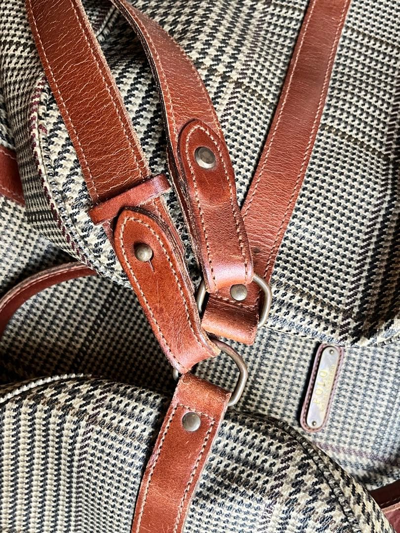 ラルフローレン　ボストンバッグ　2way　斜め掛け　鍵付き　千鳥格子