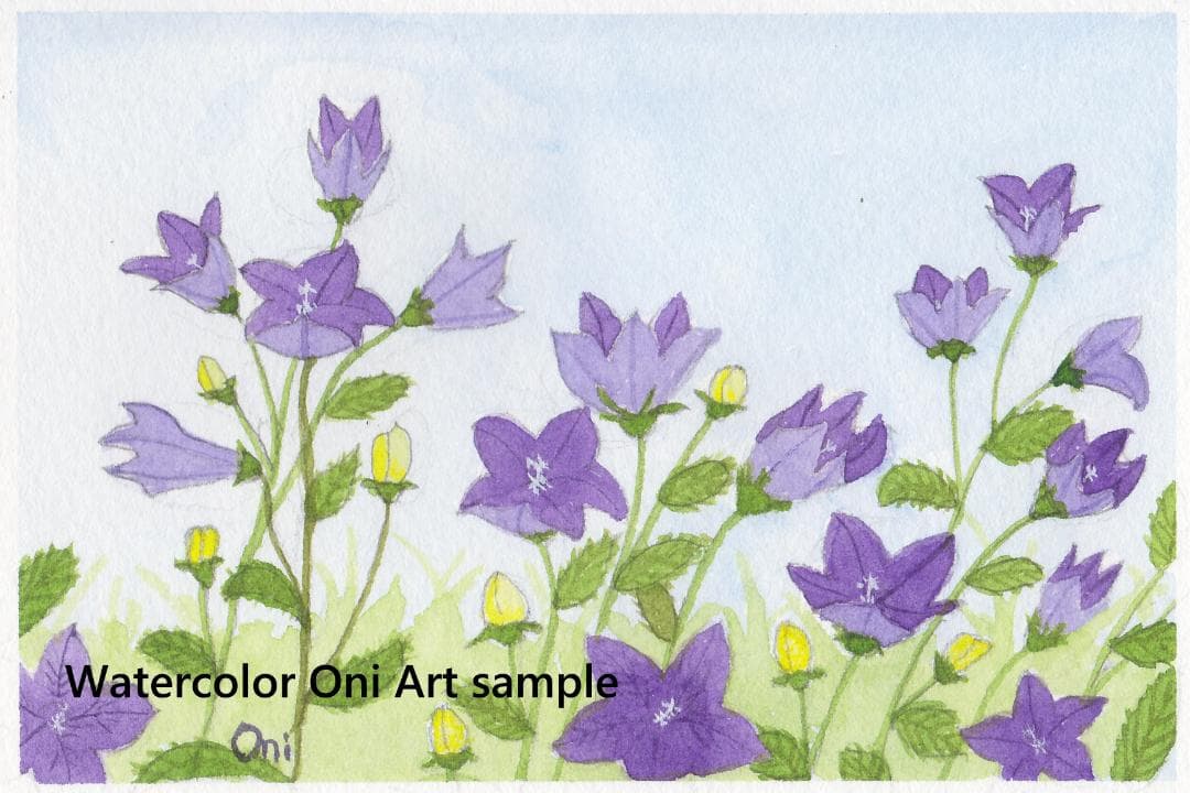 あん　透明水彩画　原画「狩宿の下馬桜」額縁付＋原画3点　はがきサイズ