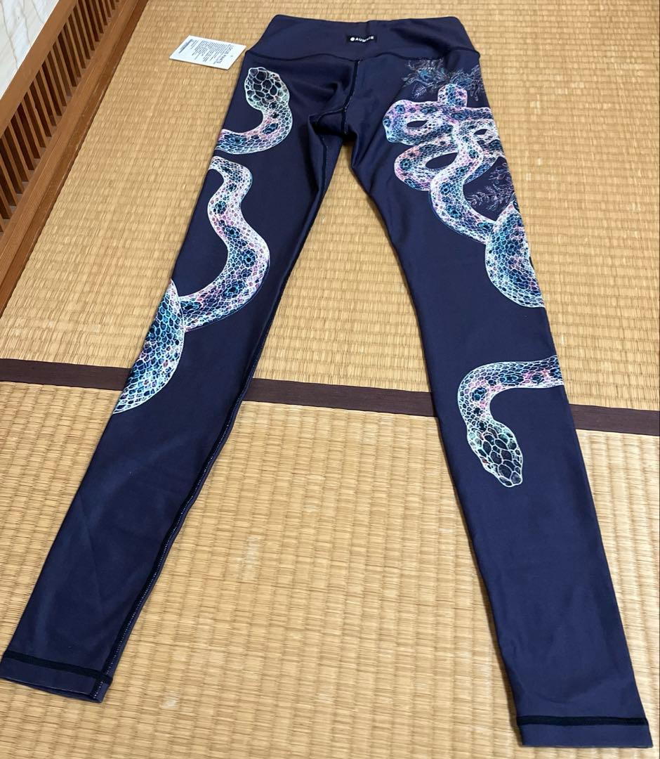 AUMNIE 蛇グラフィック レギンス ネイビーXS