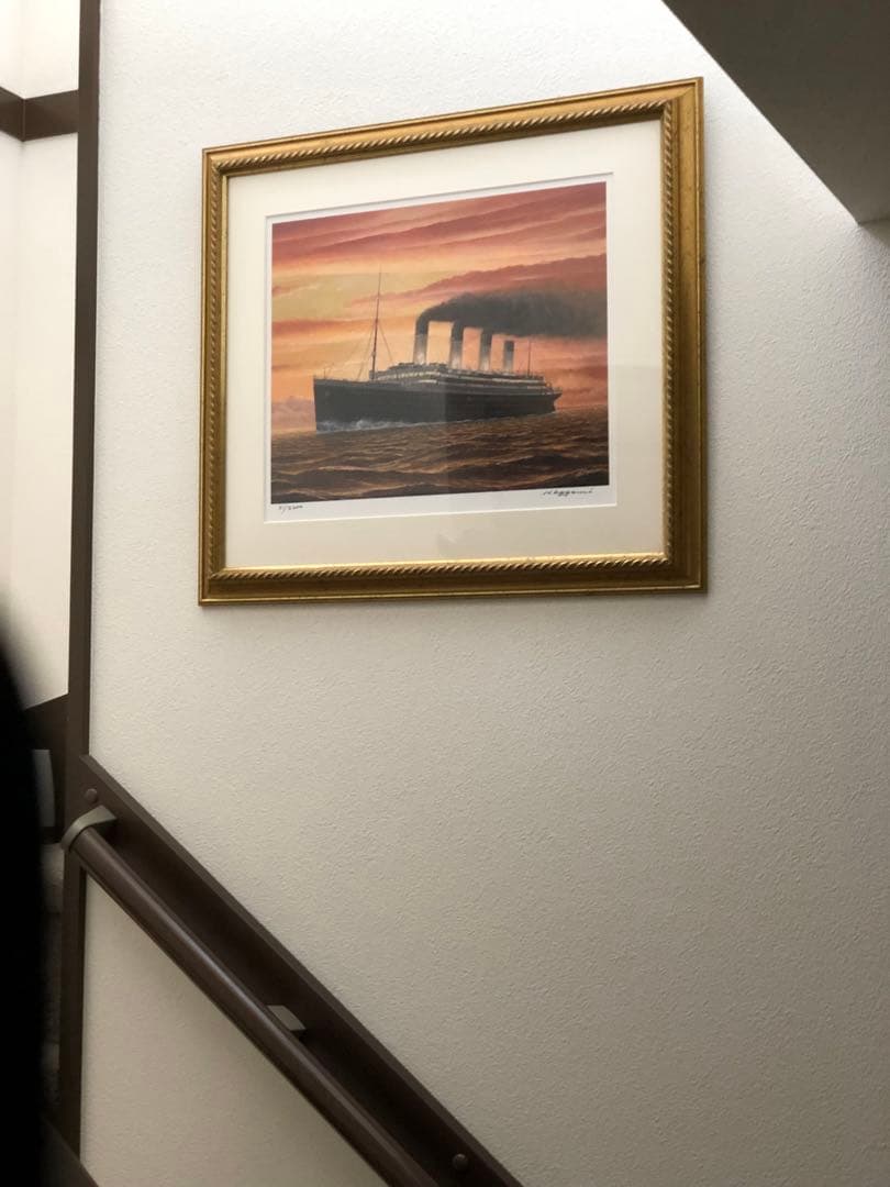 鑑定団　タイタニック号　夕景　絵画　リトグラフ　版画　初期刷り　野上隼夫