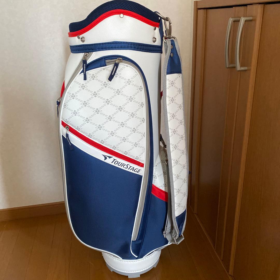 TOURSTAGE ゴルフバッグ ネイビー/ホワイト/レッド