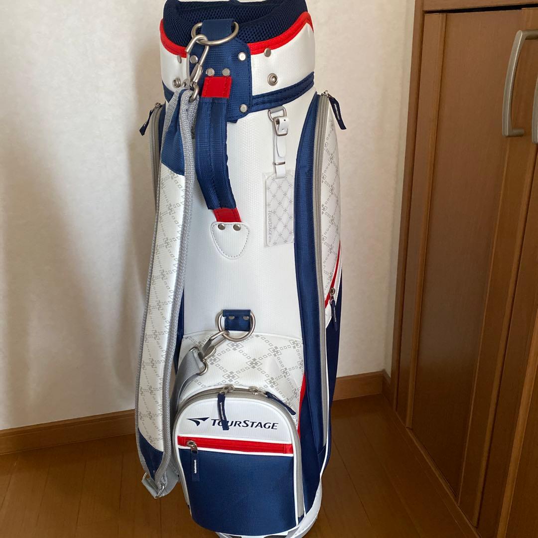 TOURSTAGE ゴルフバッグ ネイビー/ホワイト/レッド