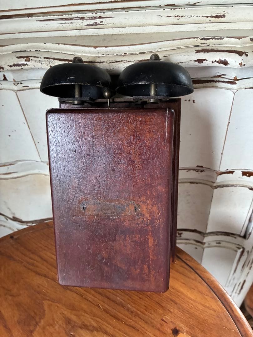 フランス　アンティーク　壁掛け式　電話機用　ベル　木製　呼び鈴　Bell 2個