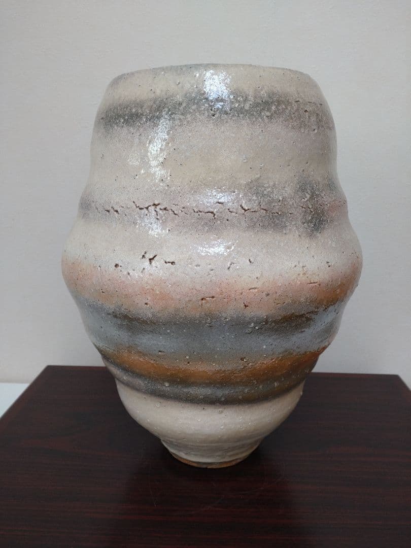 【人間国宝】清水卯一 三色壷 高さ約34cm！特大花瓶 師:石黒宗麿