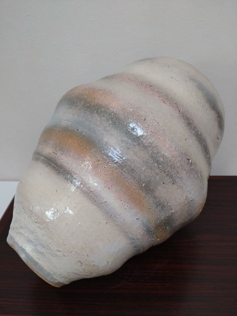 【人間国宝】清水卯一 三色壷 高さ約34cm！特大花瓶 師:石黒宗麿