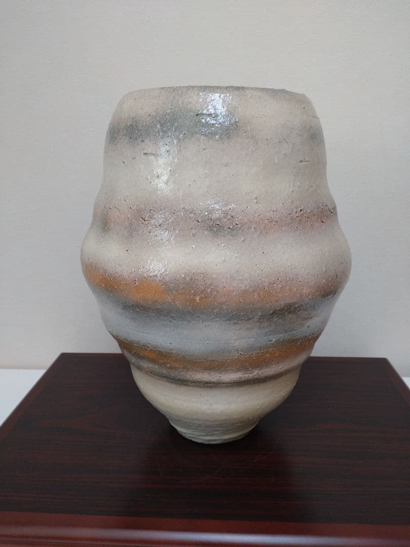 【人間国宝】清水卯一 三色壷 高さ約34cm！特大花瓶 師:石黒宗麿