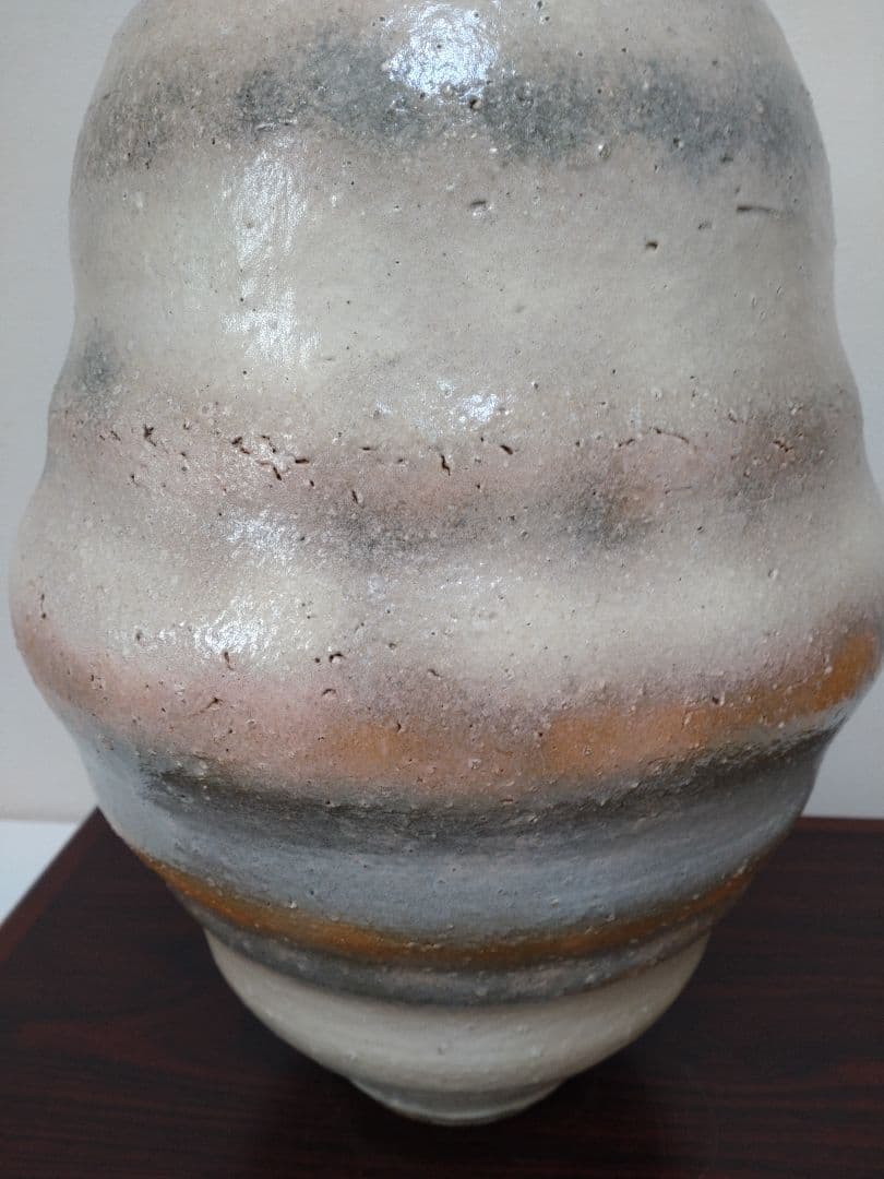 【人間国宝】清水卯一 三色壷 高さ約34cm！特大花瓶 師:石黒宗麿